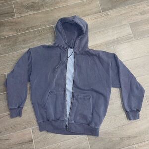 Blue Hooded Zip-Up Sweatshirt